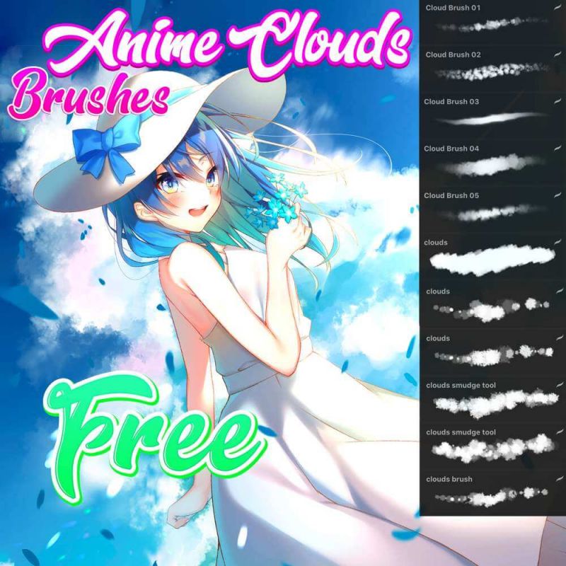 Free anime clouds brushpack! by Attki