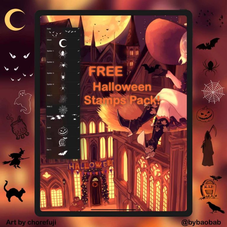 halloween stamps procreate free