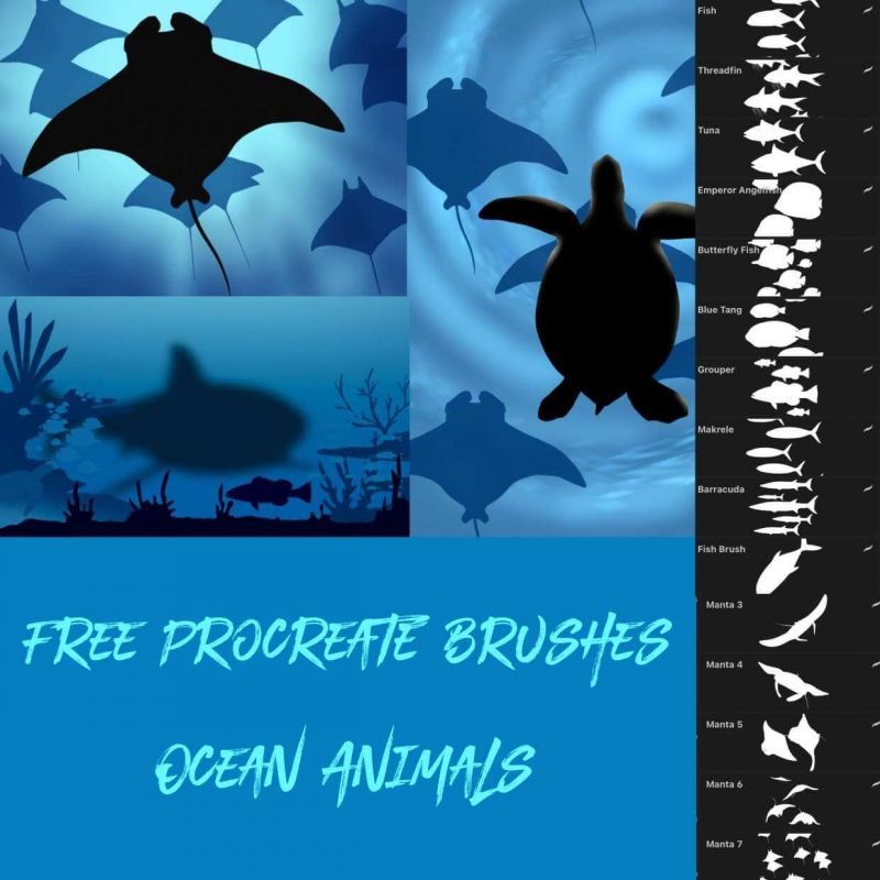 free procreate fish brushes