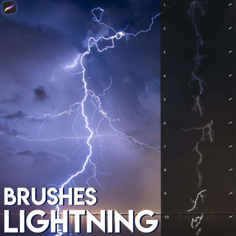 free lightning brushes procreate