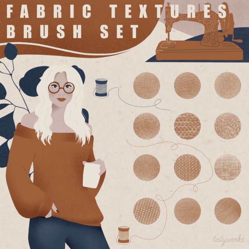 free procreate fabric texture brushes