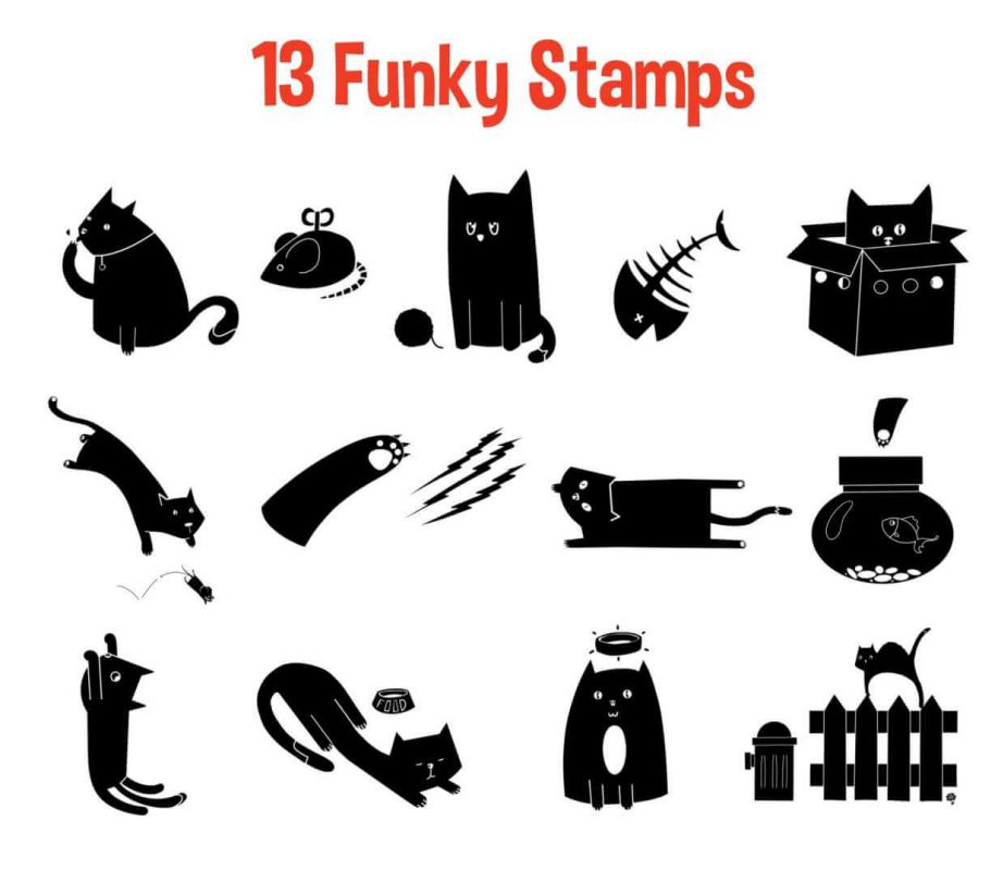 FREE Procreate Stamp Brushes - CATS - Free Brushes for Procreate