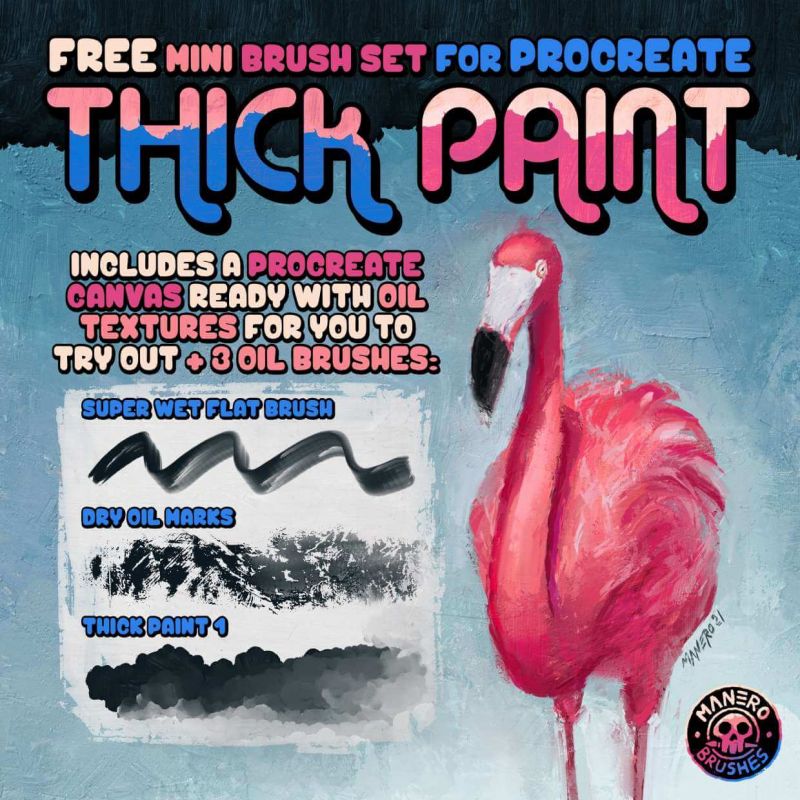 thick oil paint brush procreate free