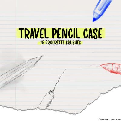 travel pencil case brush pack procreate