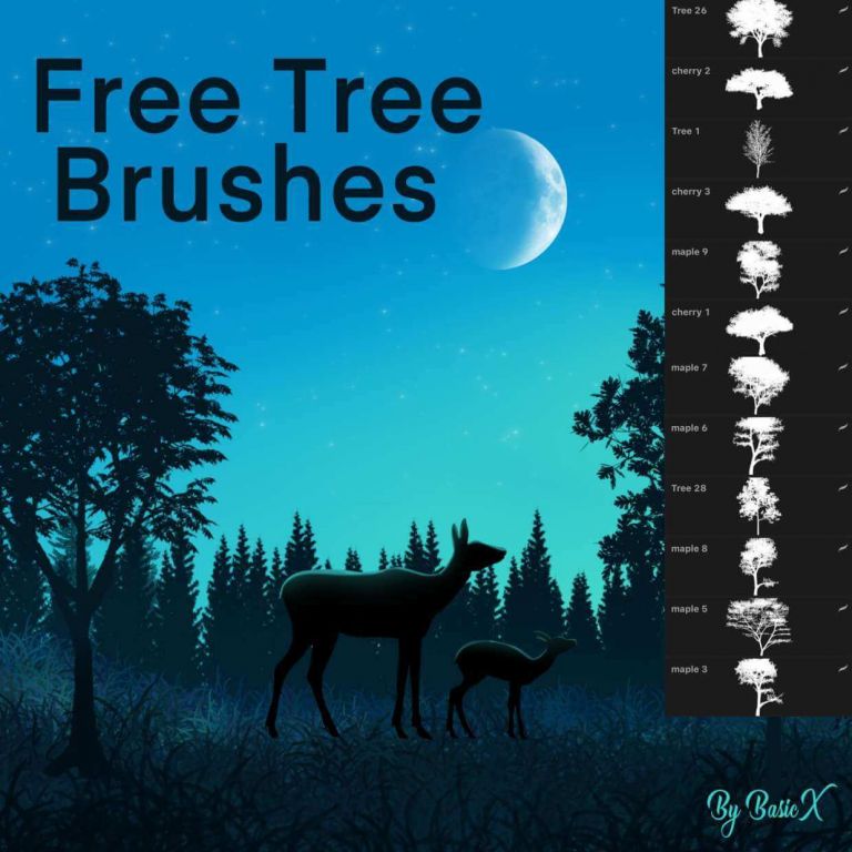 procreate free tree brushes