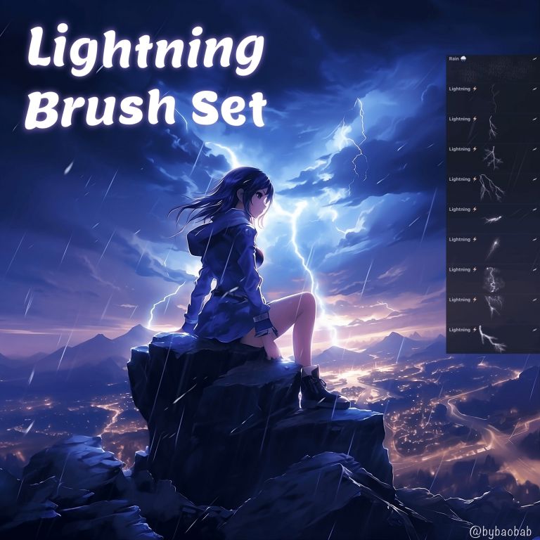 procreate lightning brush free