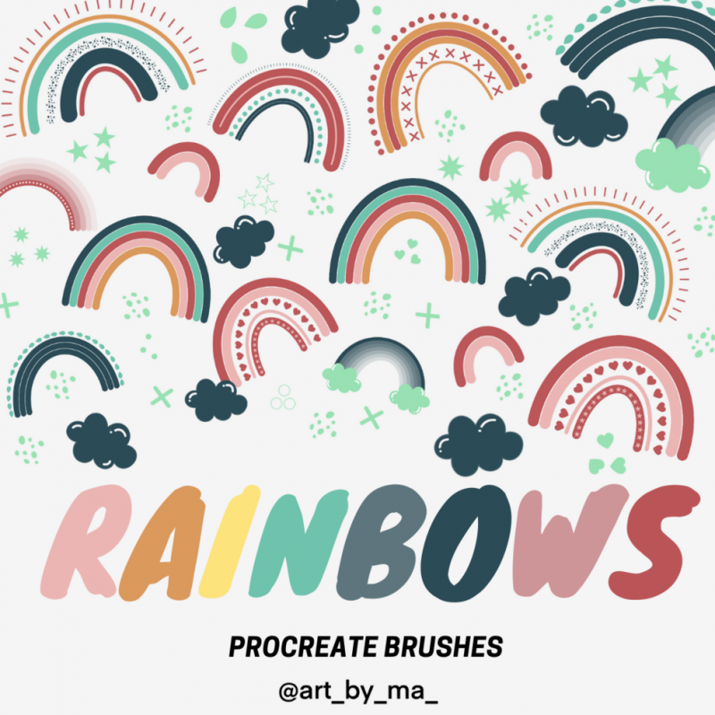 free rainbow brush procreate