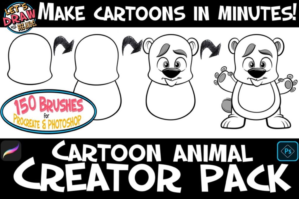 Paid] Cartoon Animal Creator Pack Brushes - Free Brushes for Procreate