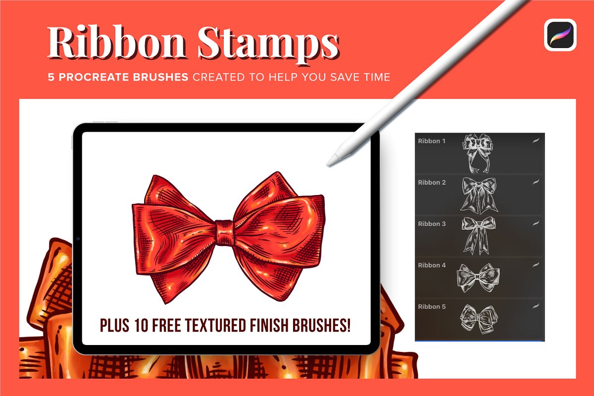 procreate ribbon stamp free