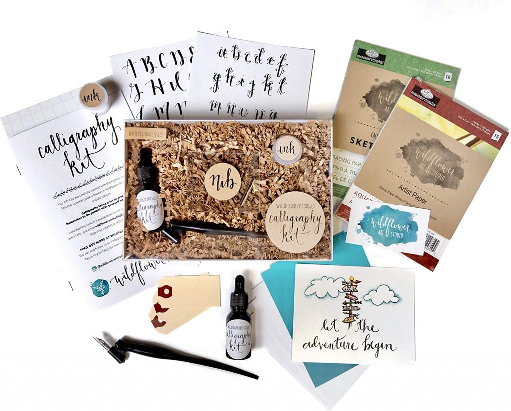 Hand Lettering Kit - Award-Winning DIY Kit includes Book + Supplies —  Wildflower Art Studio