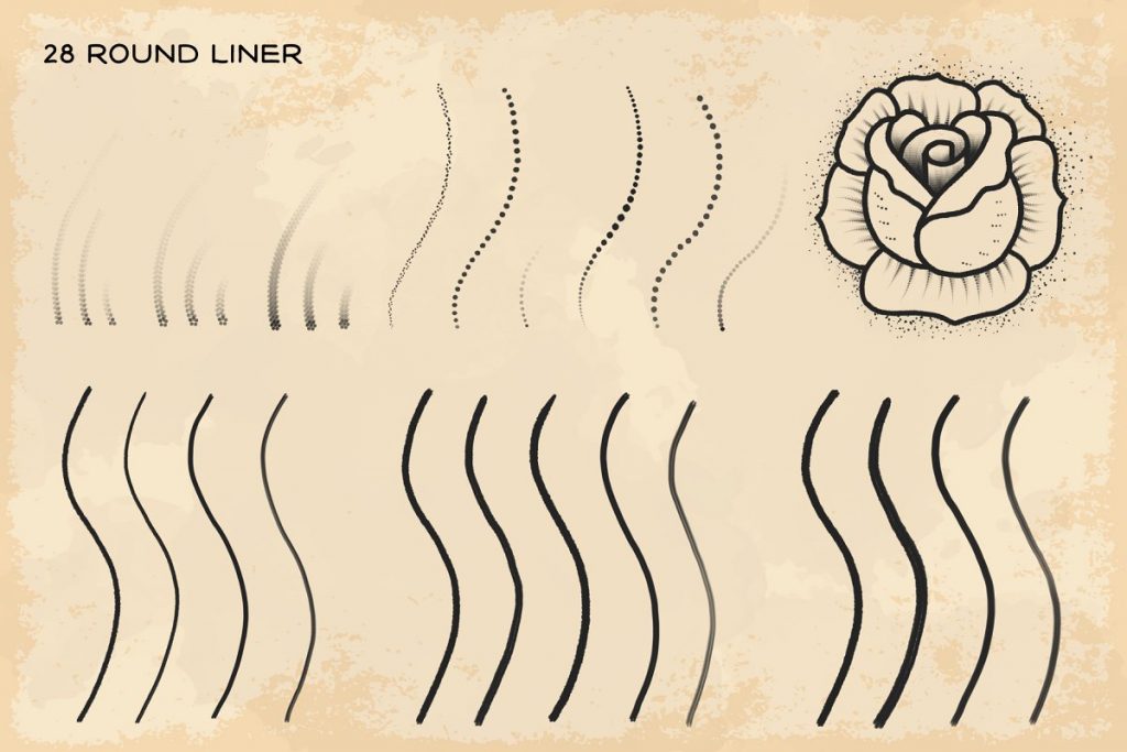 Download Procreate  Tattoo Peony Stencil Set  Brushes Pack